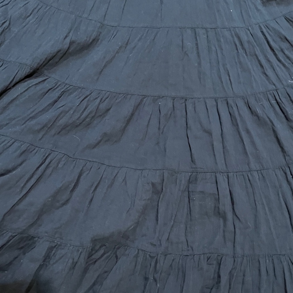 Free People Black Tiered Maxi Tie Shoulder Dress size M - Picture 4 of 10
